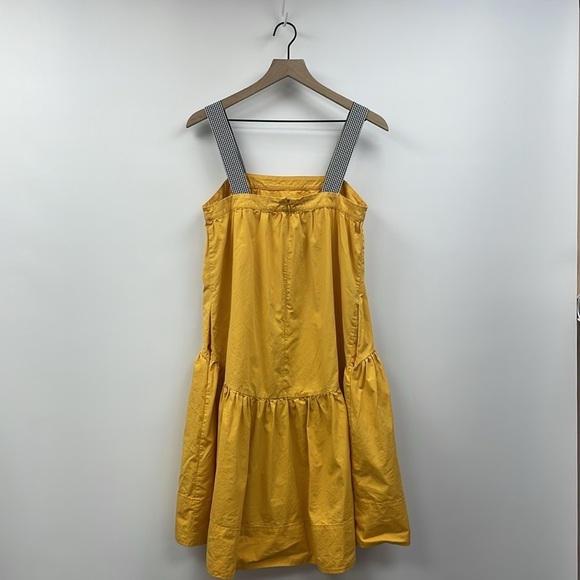 English Factory Poplin Tiered Drop Waist Sleeveless Swing Dress Yellow Small - Picture 5 of 8